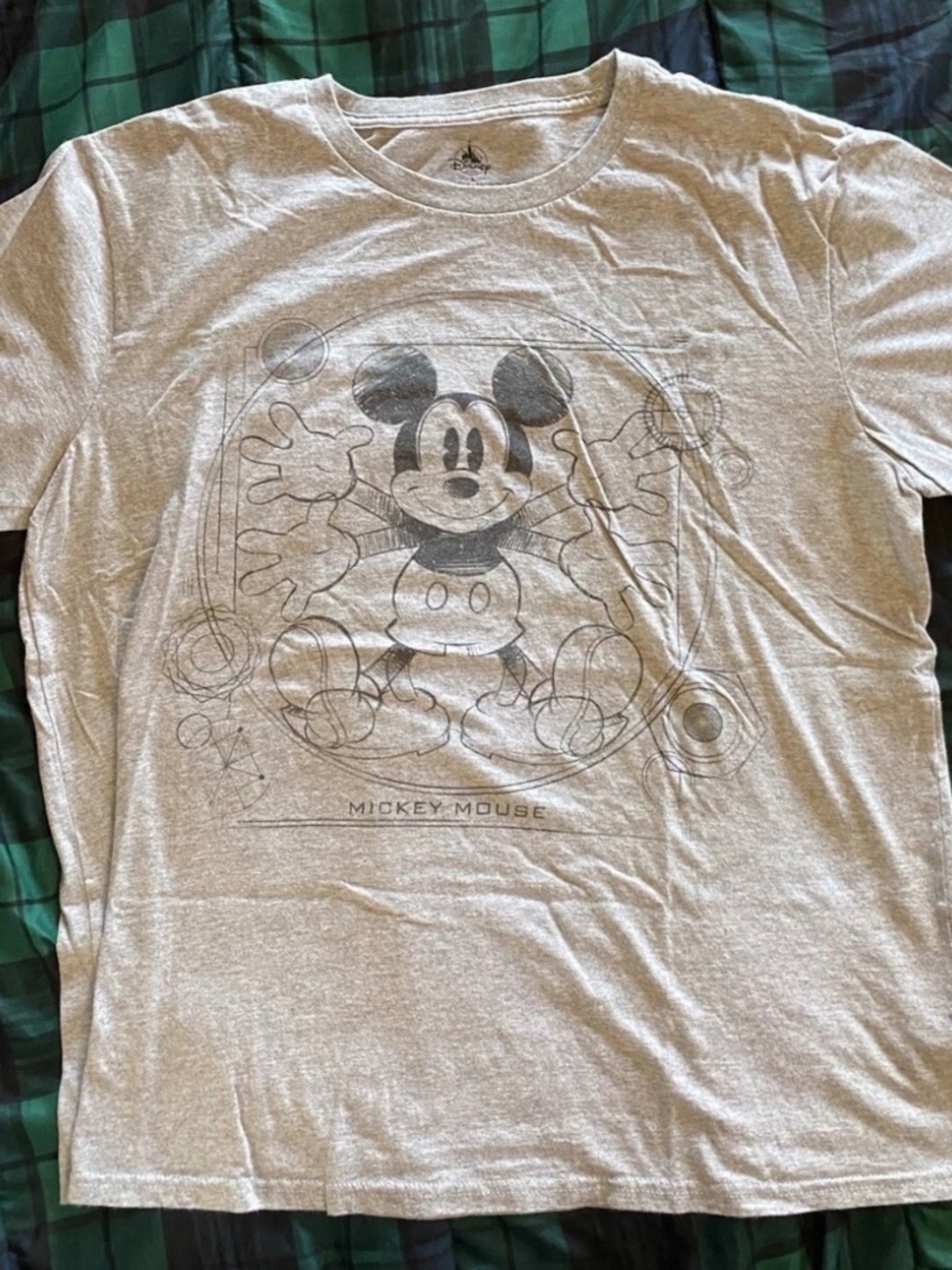 Disney Mickey Mouse Shirt Da Vinci's Vitruvian Size Men’s Large Gray L